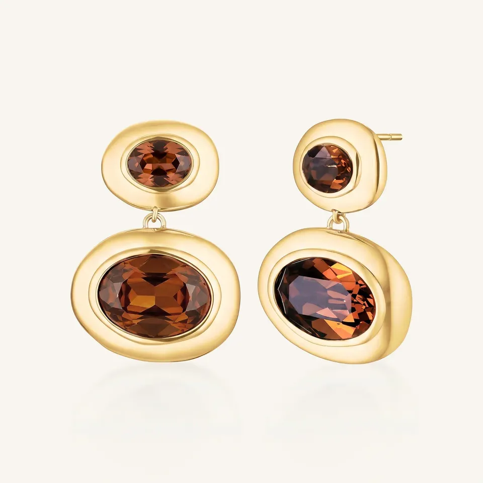 Rosefield Molten Long Earrings øredobber gullbelagt stål 2,2 x 3,1 cm