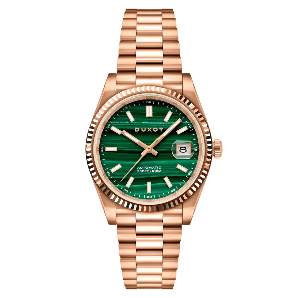 Duxot Marcel Green Malachite klokke malakitt