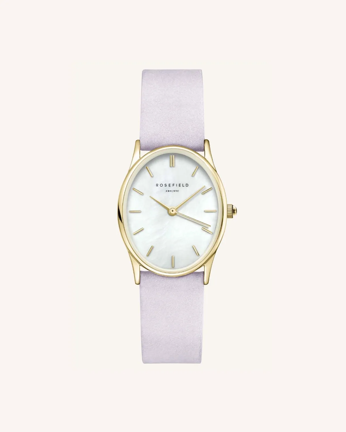 Rosefield Lilac Nubuck Gold Strap klokkerem 22 mm lilla