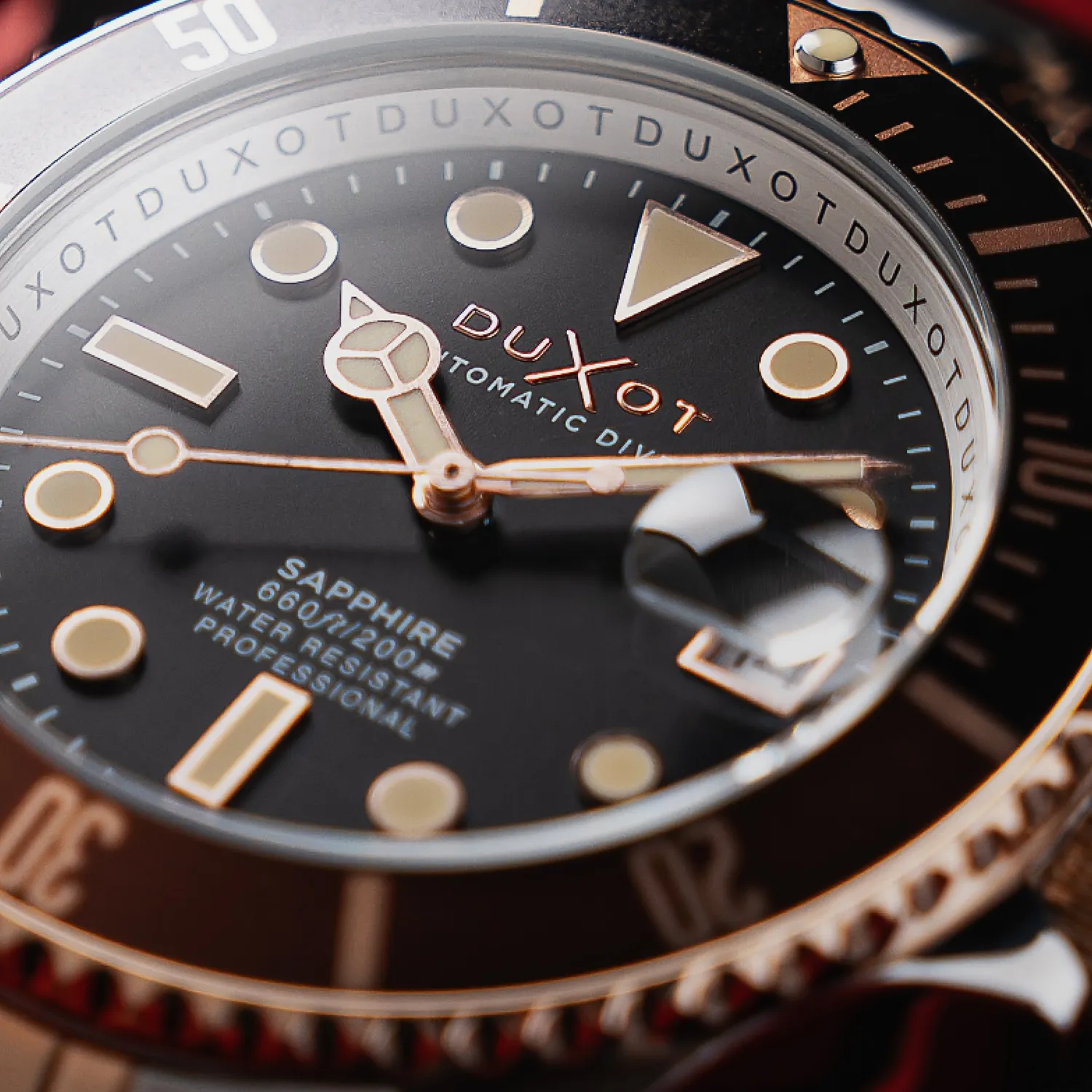 Duxot Atlantica Diver Automatic Two Tone Brown klokke 20 ATM