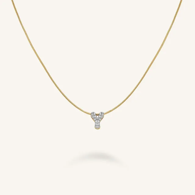 Rosefield Crystal Letter Y halskjede gull