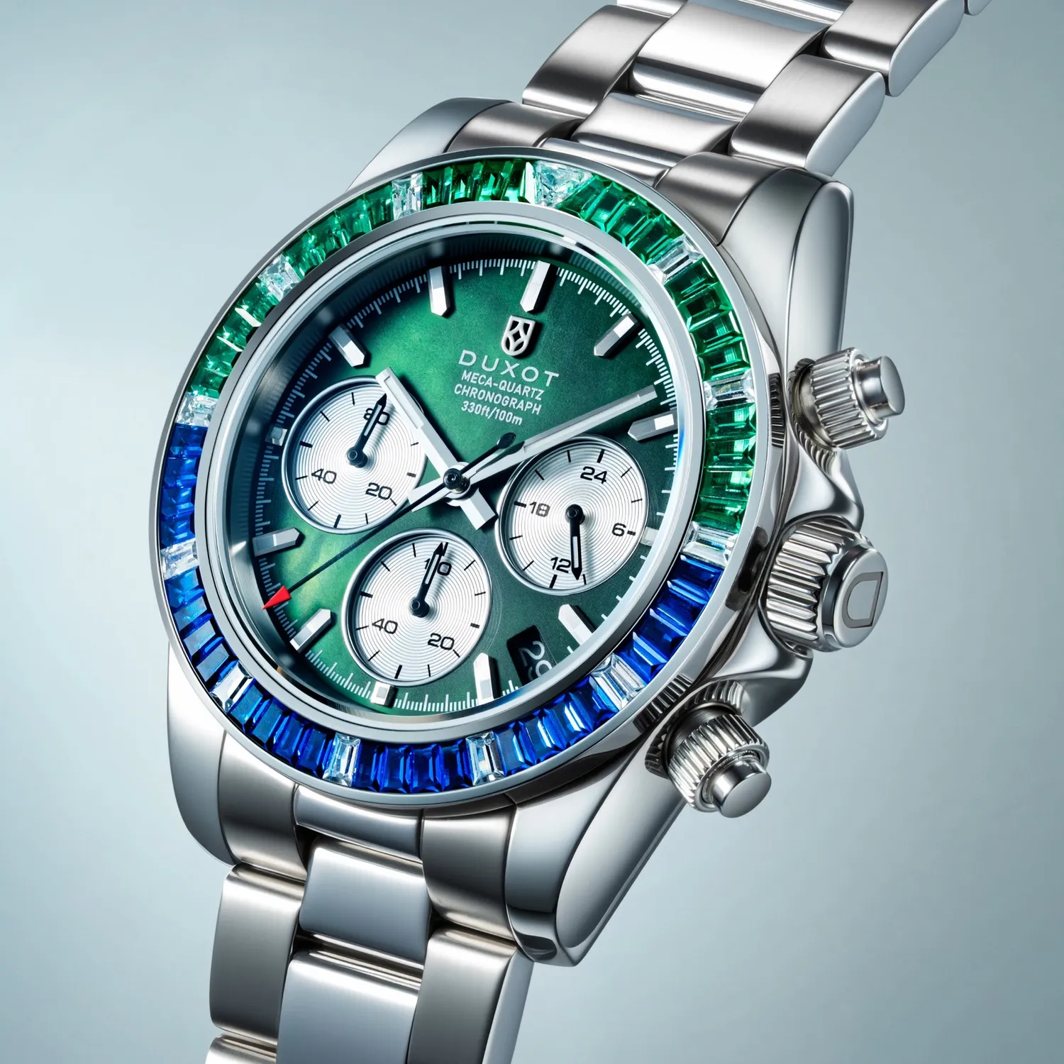 Duxot Accelero Rainbow Chronograph Pearl Green kronografklokke