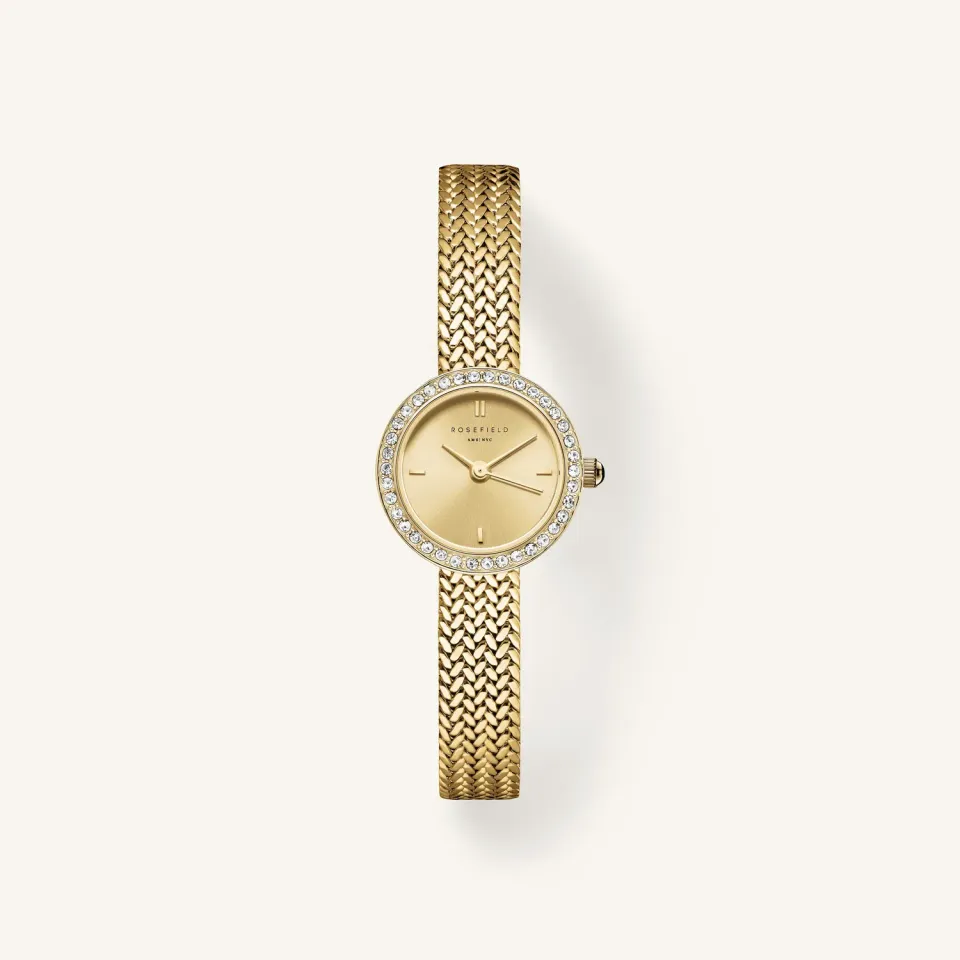 Rosefield Mini Small Edit Gold klokke gull 20,4 mm champagne