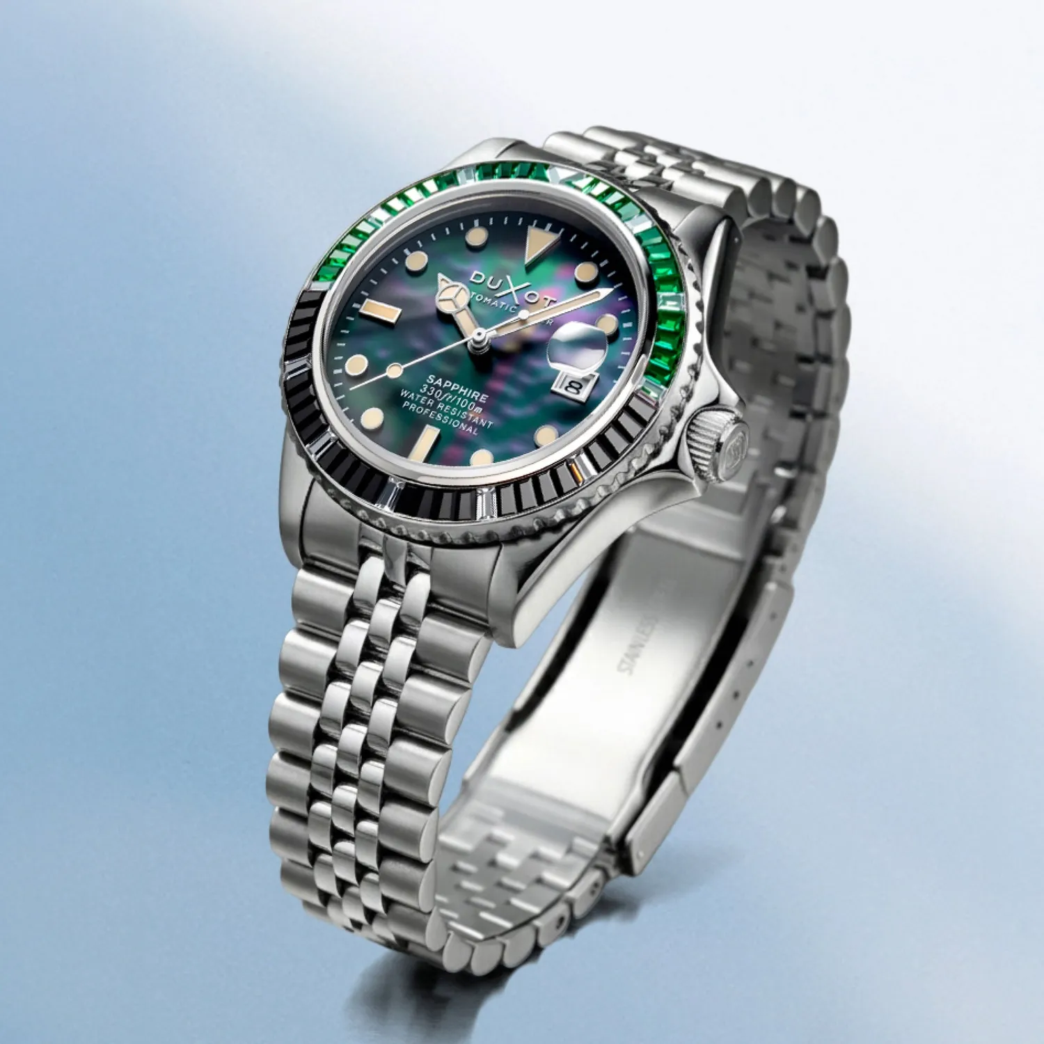 Duxot Atlantica 40 Rainbow Automatic Black Mop klokke perlemor