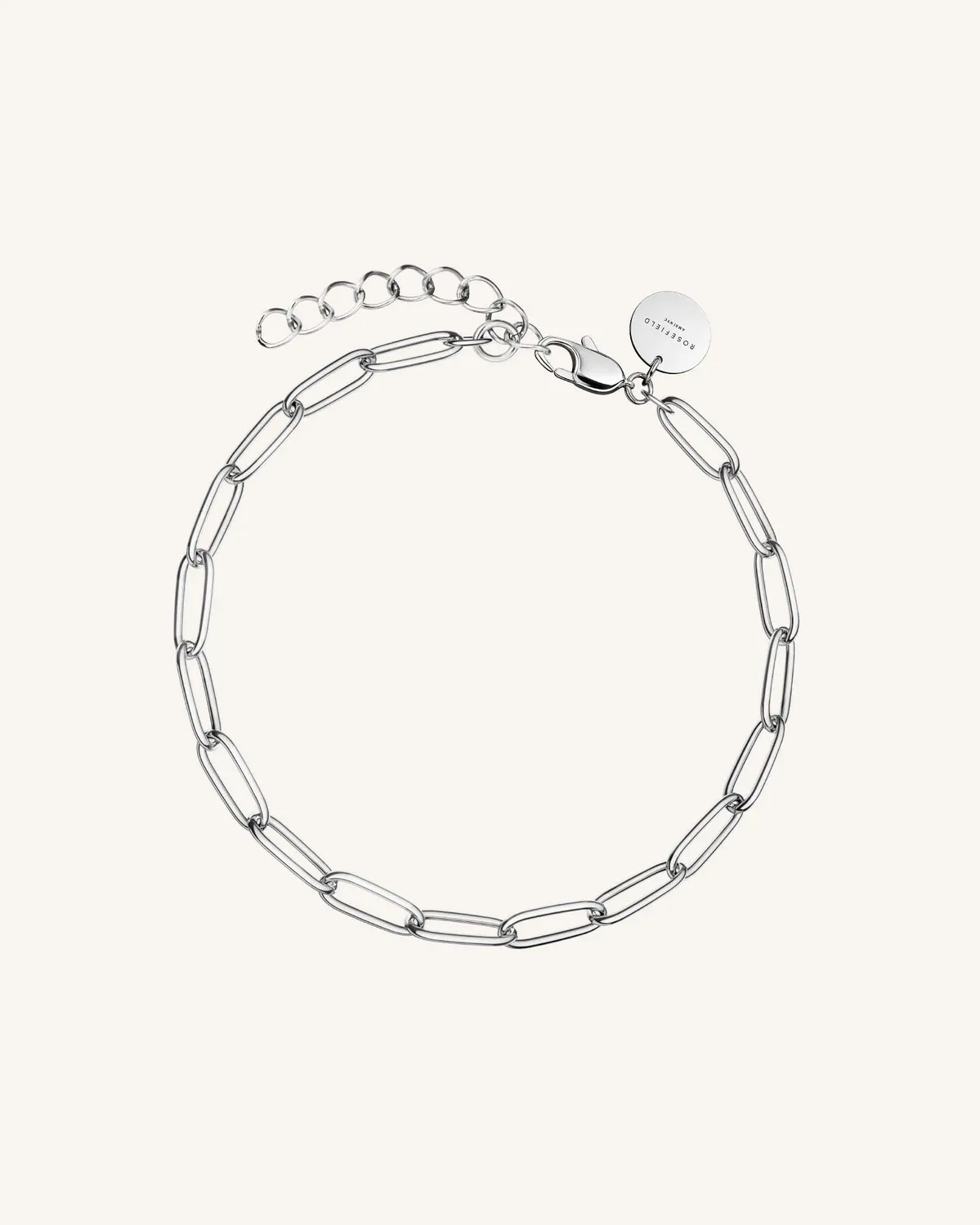 Rosefield Rectangular Chain Bracelet armbånd gull og sølv 16,5–19,5 cm