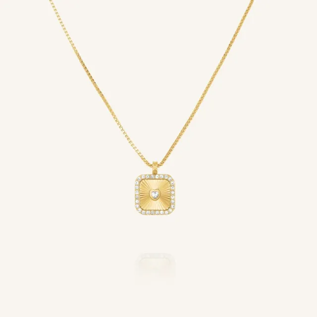 Rosefield Heart Amulet halskjede gull hjerteanheng