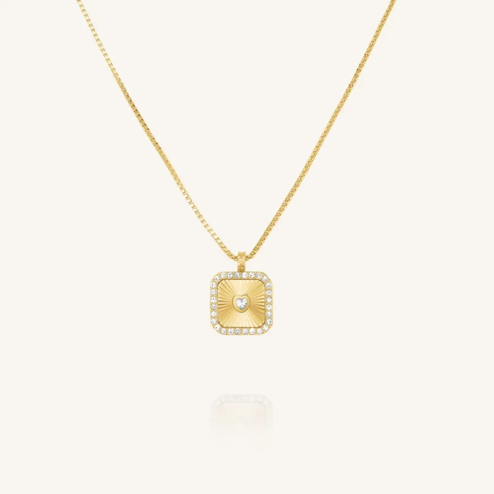 Rosefield Heart Amulet halskjede gull hjerteanheng