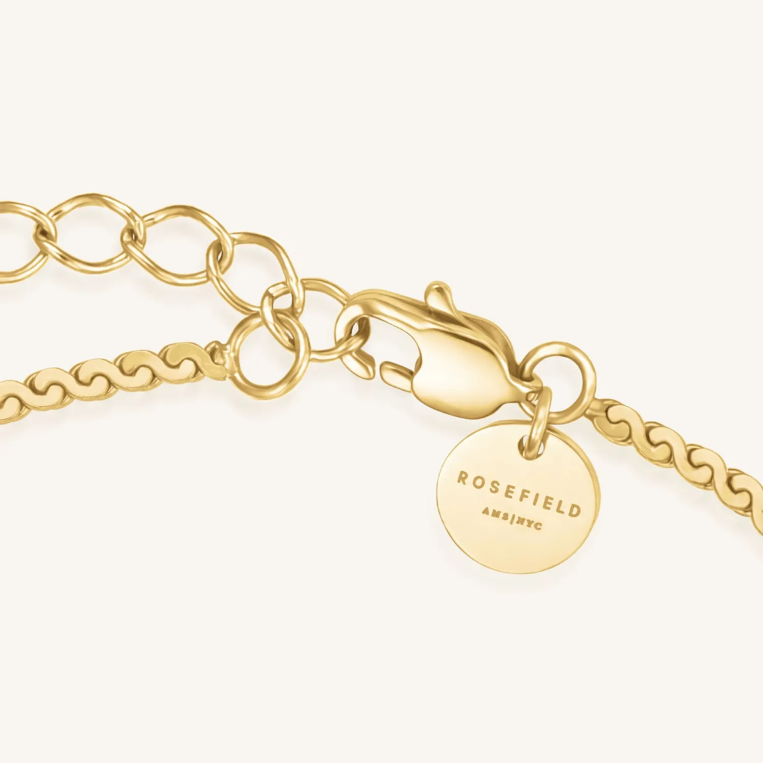 Rosefield Essentials Marquise Wave Bracelet armbånd gull sølv