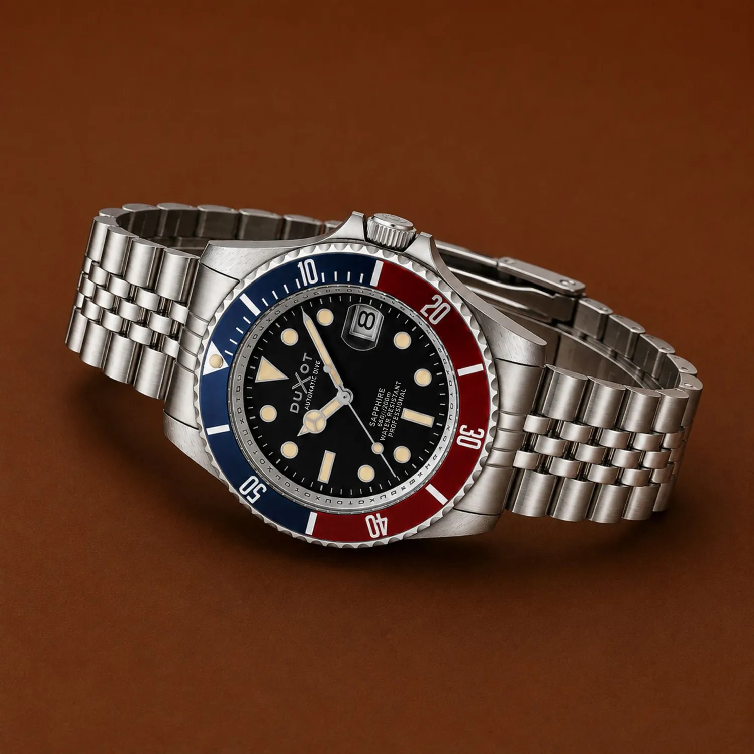 Duxot Atlantica Diver Automatic dykkerklokke Onyx Black 20 ATM