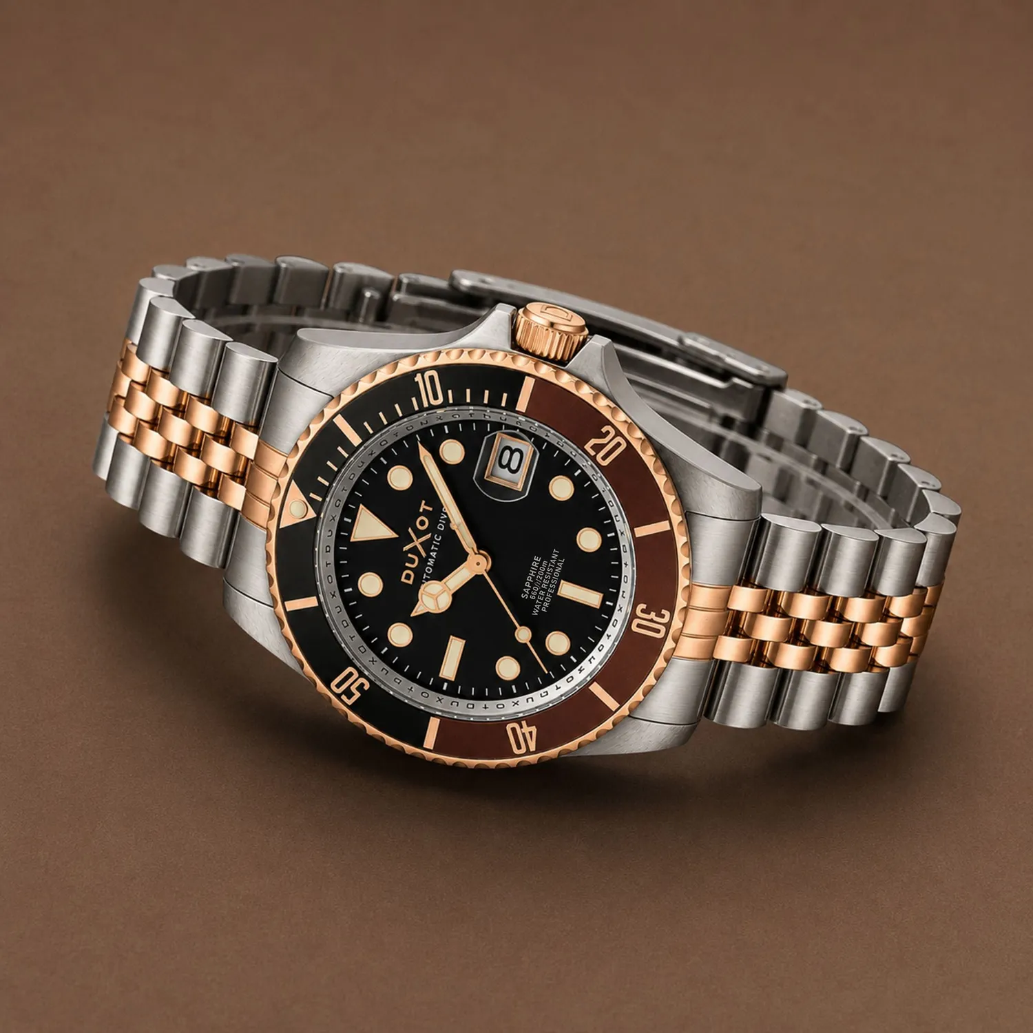 Duxot Atlantica Diver Automatic Two Tone Brown klokke 20 ATM