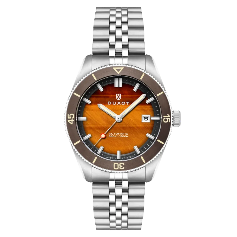 Duxot Pacifico Tiger Eye automatisk klokke steinskive