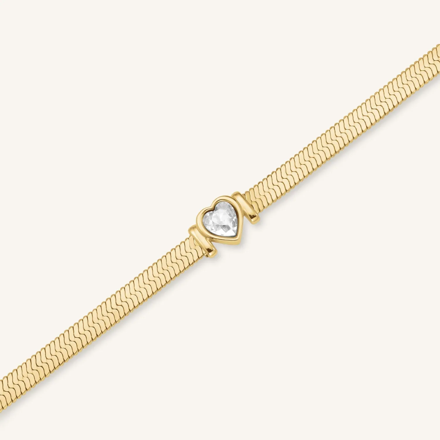 Rosefield Snake Heart Bracelet armbånd gull 16–19,5 cm