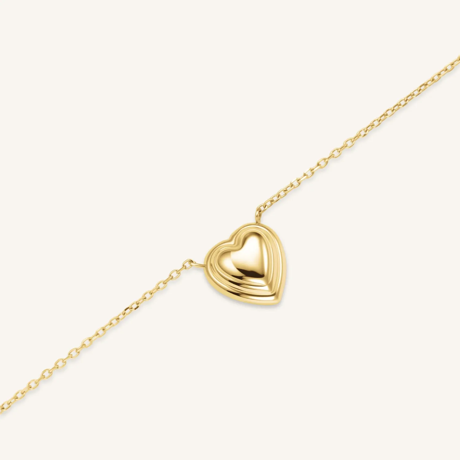 Rosefield Essentials Puffy Heart Necklace halskjede gull