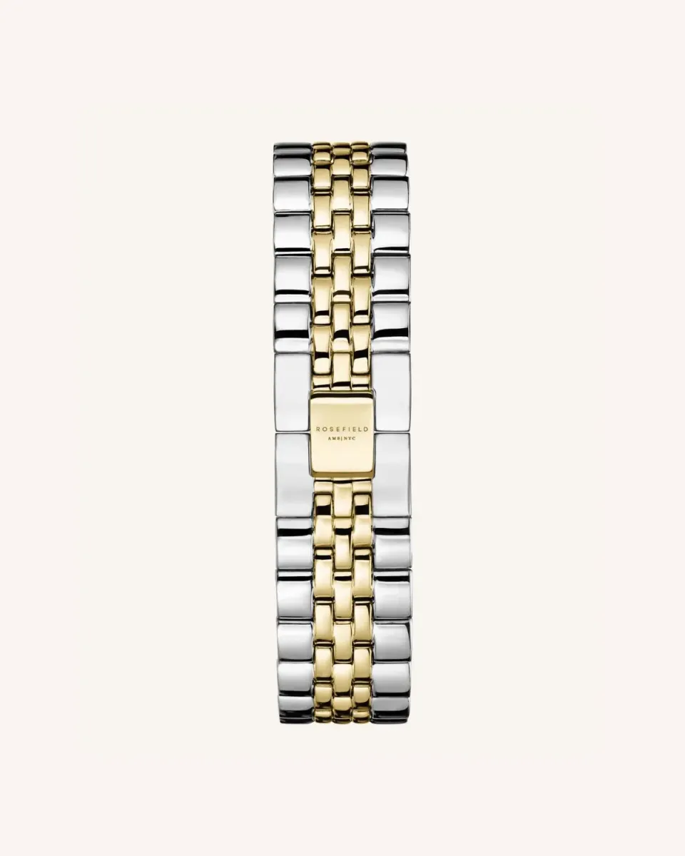 Rosefield Steel Silver Gold klokkerem 16 mm tofarget stål