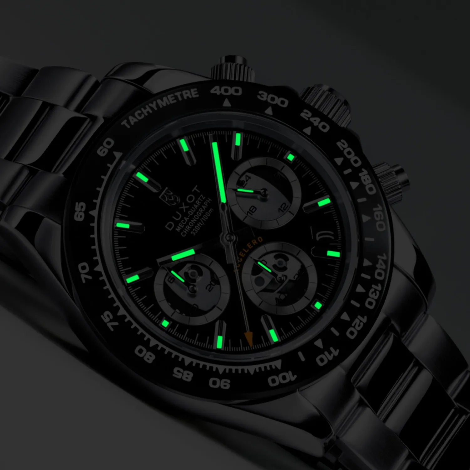 Duxot Accelero Compax Skeleton Edition kronografklokke Carbon Twilight
