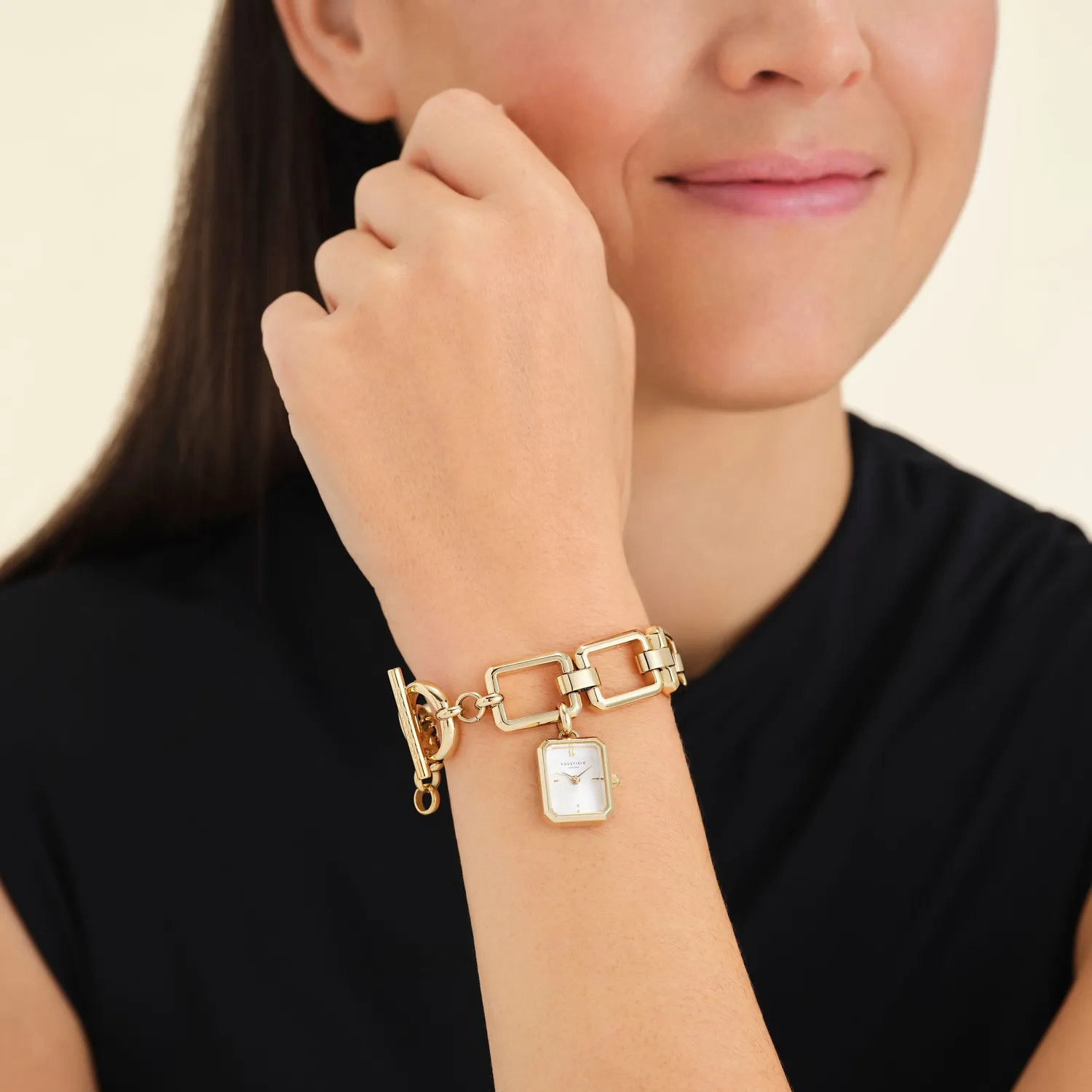 Rosefield Studio Octagon Chain Gold klokke gull