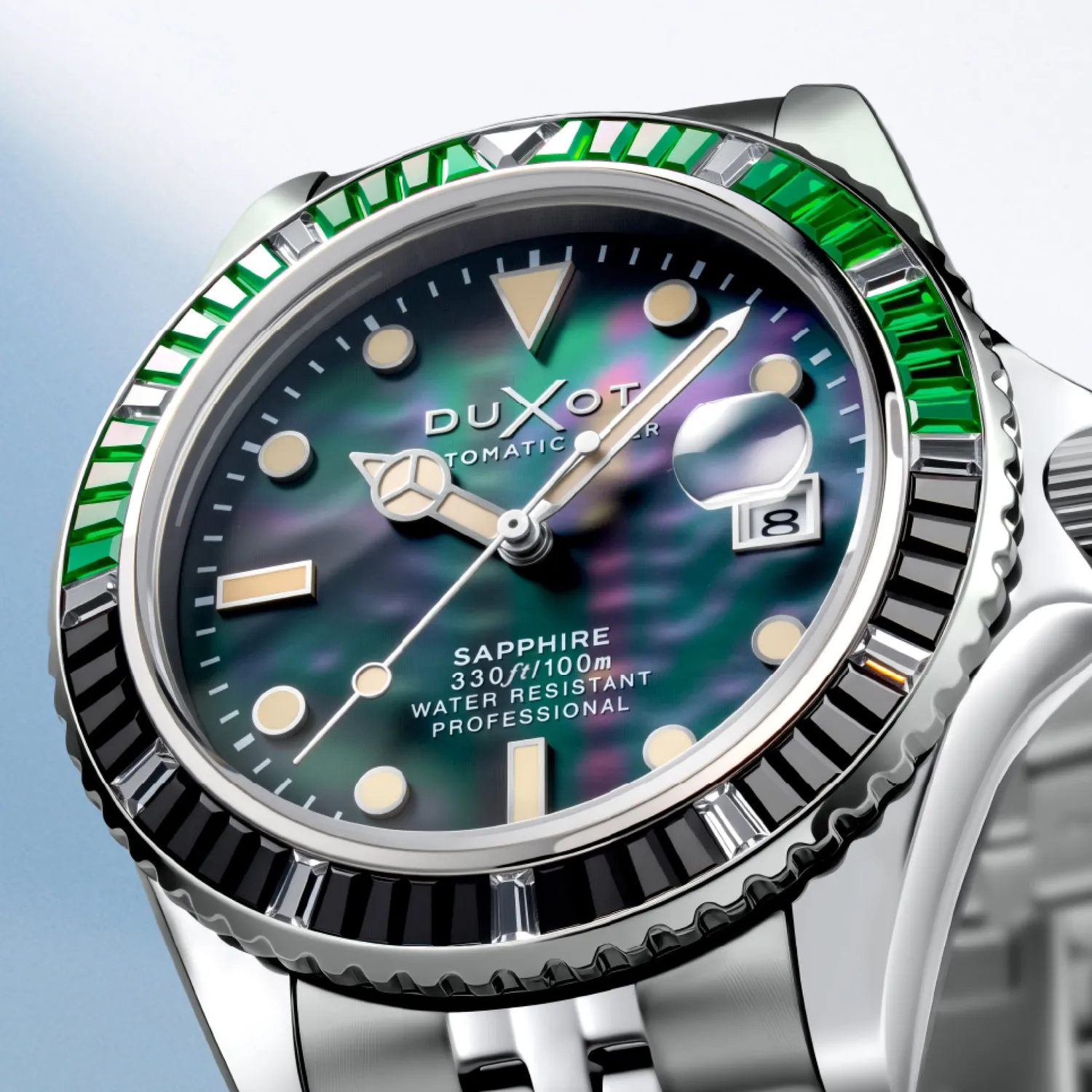 Duxot Atlantica 40 Rainbow Automatic Black Mop klokke perlemor