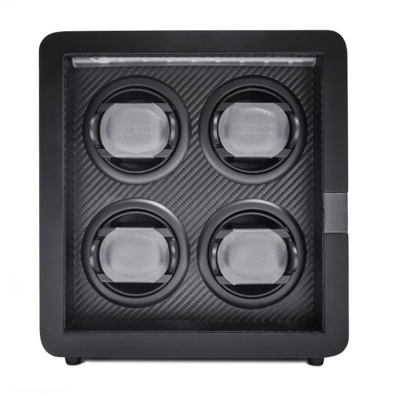 Leanschi watch winder 4 slots klokkeopptrekker svart