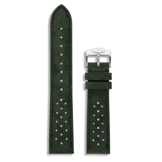 MonChard Suede Racing strap klokkerem 20 mm helnarvet skinn