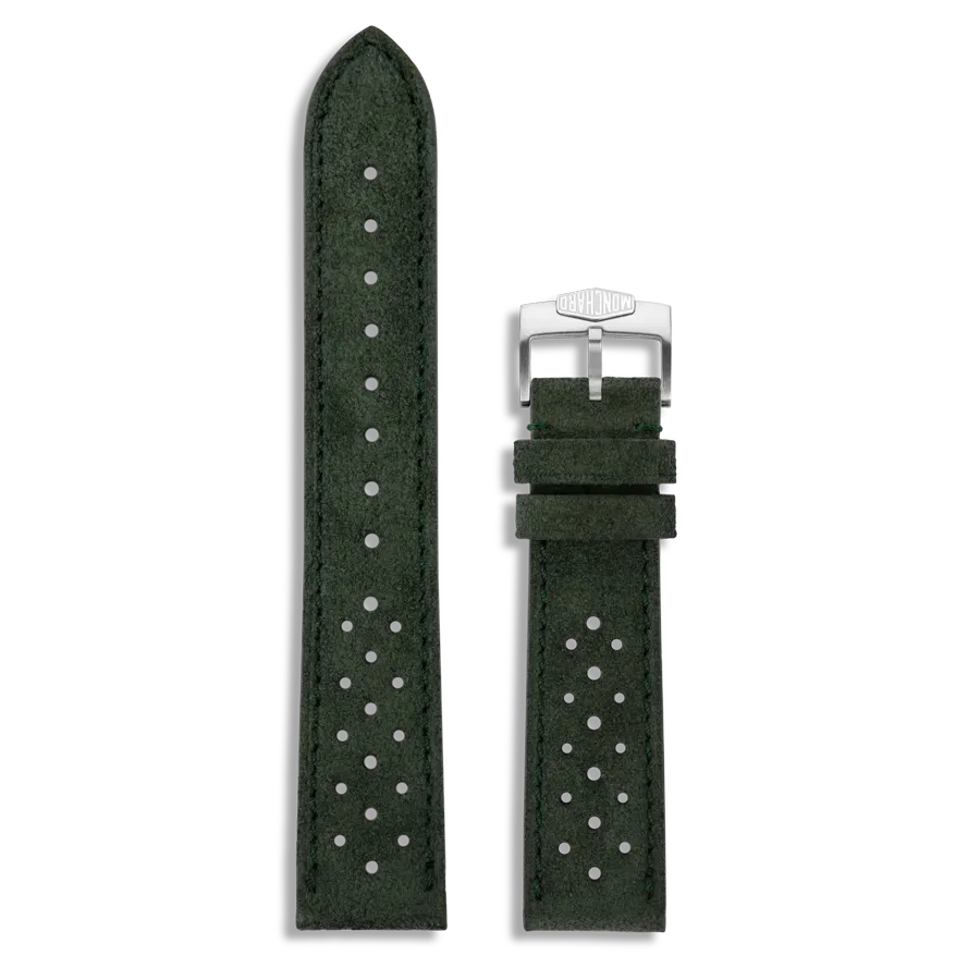 MonChard Suede Racing strap klokkerem 20 mm helnarvet skinn