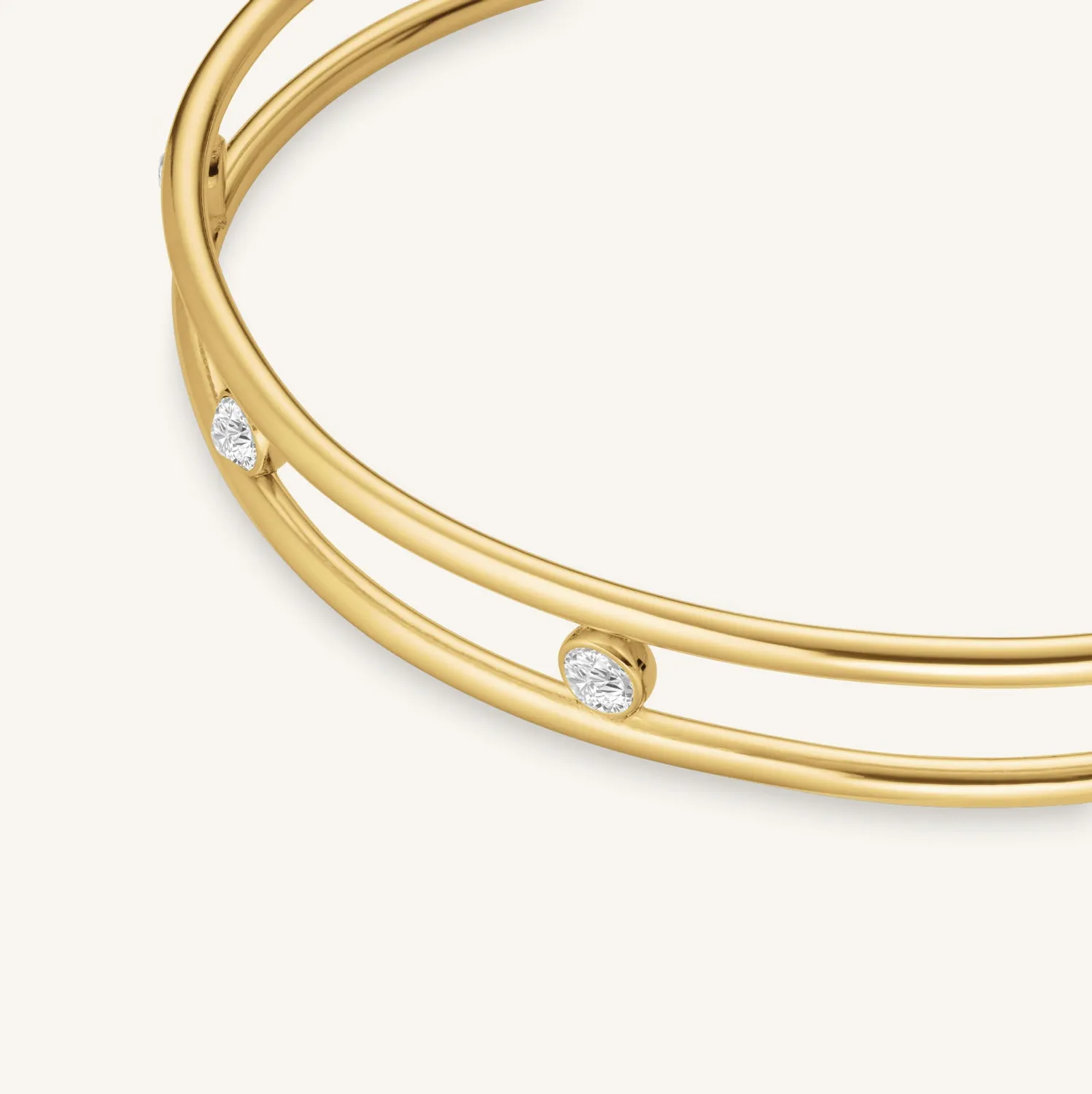 Rosefield Essentials Crystal Bangle armring, gull