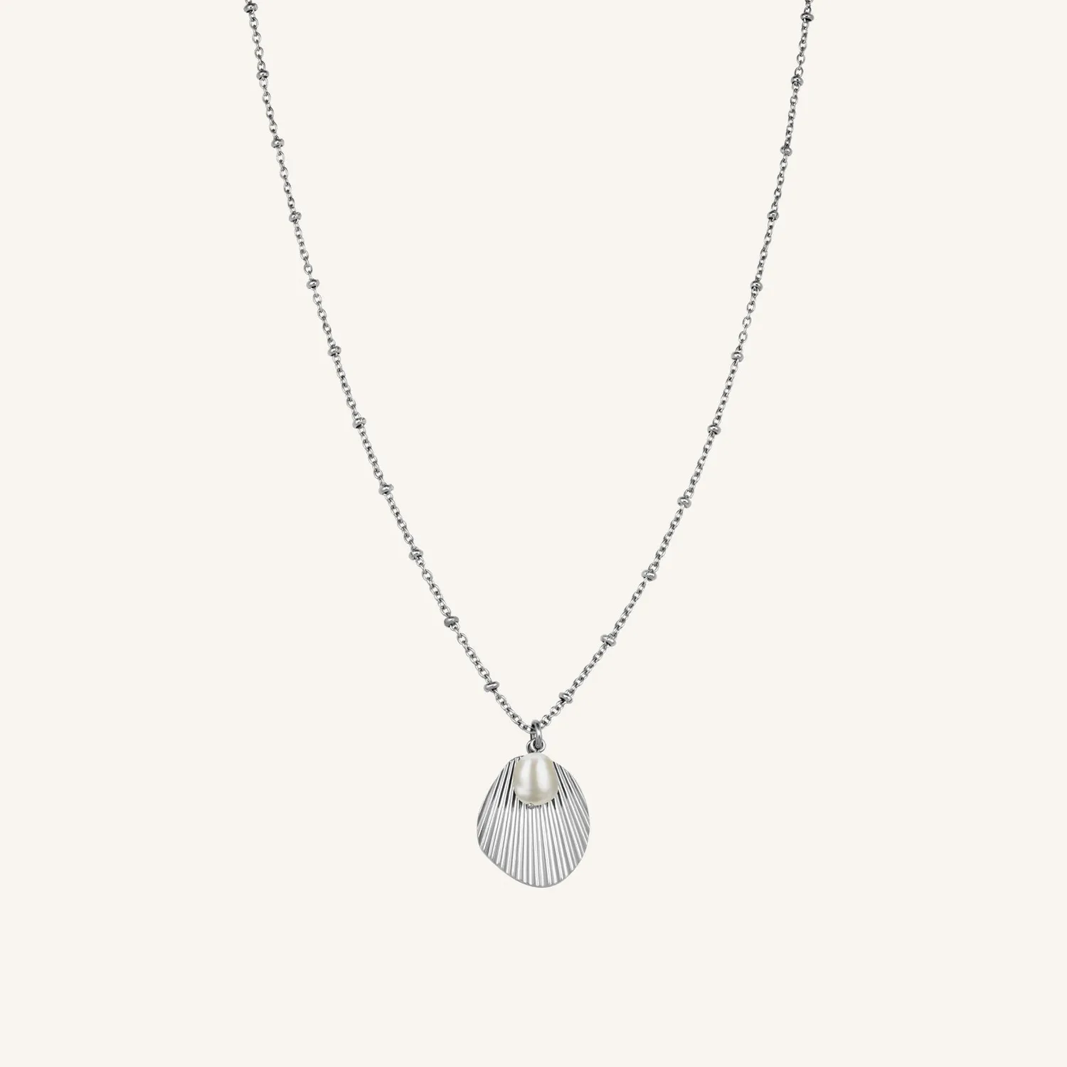 Rosefield Shell and Pearl Necklace halskjede gull 40–45 cm