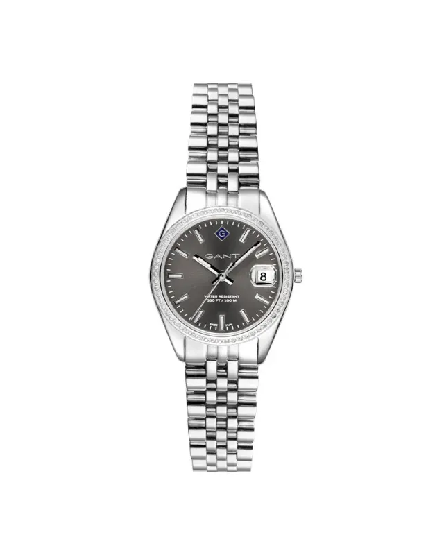 Gant Sussex Mini Bijou klokke 28 mm stål grå med steiner