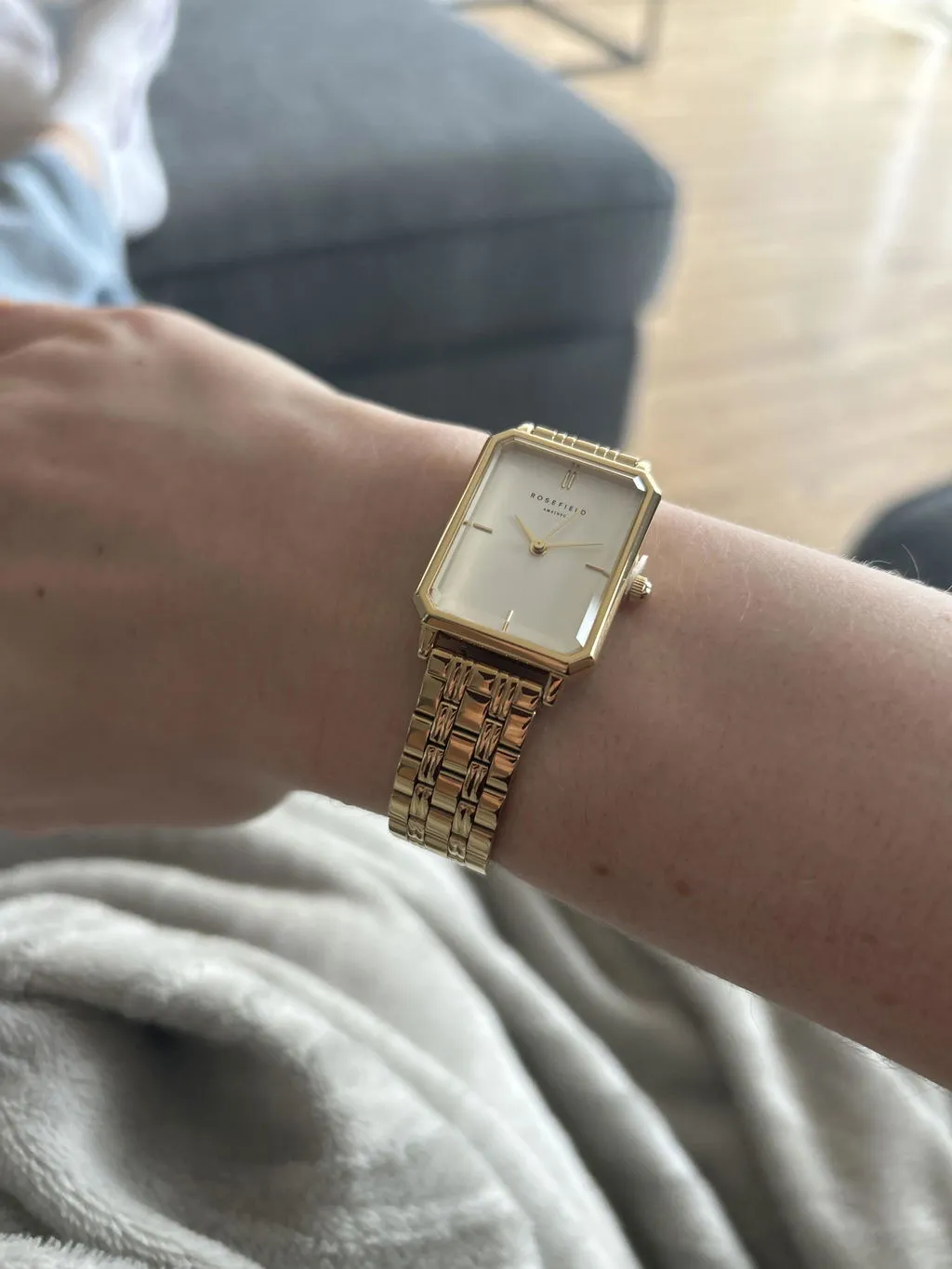 Rosefield Octagon klokke gull 23 × 29 mm lenke