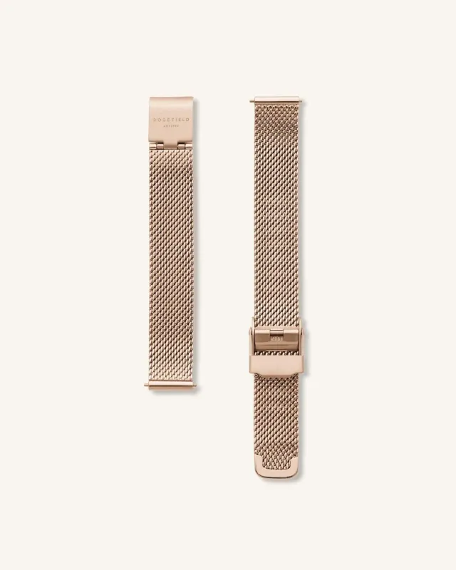 Rosefield Mesh Rose gold Strap klokkerem 12 mm roségull mesh