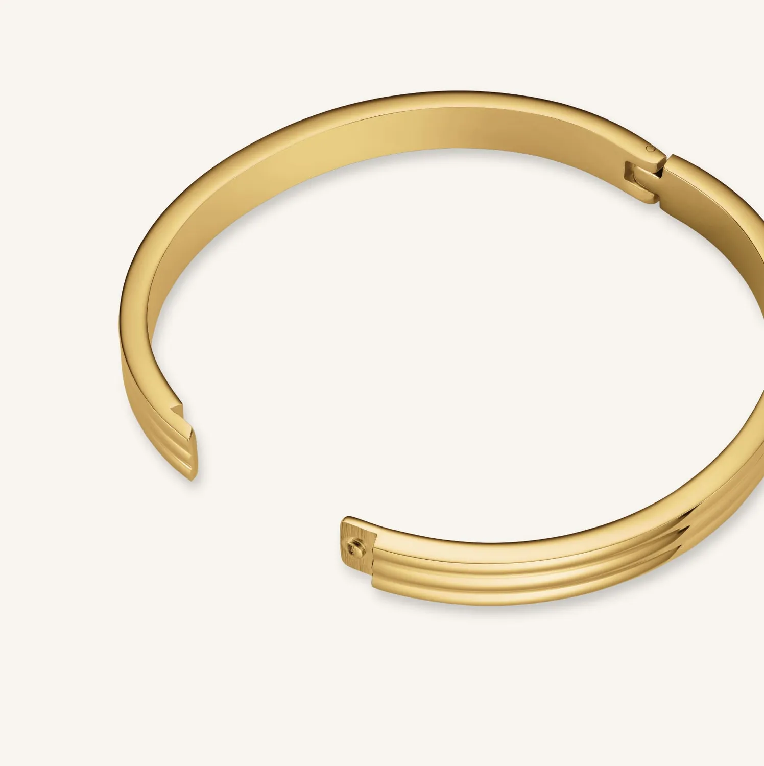 Rosefield Essentials Striped Bangle armring gull hengslet