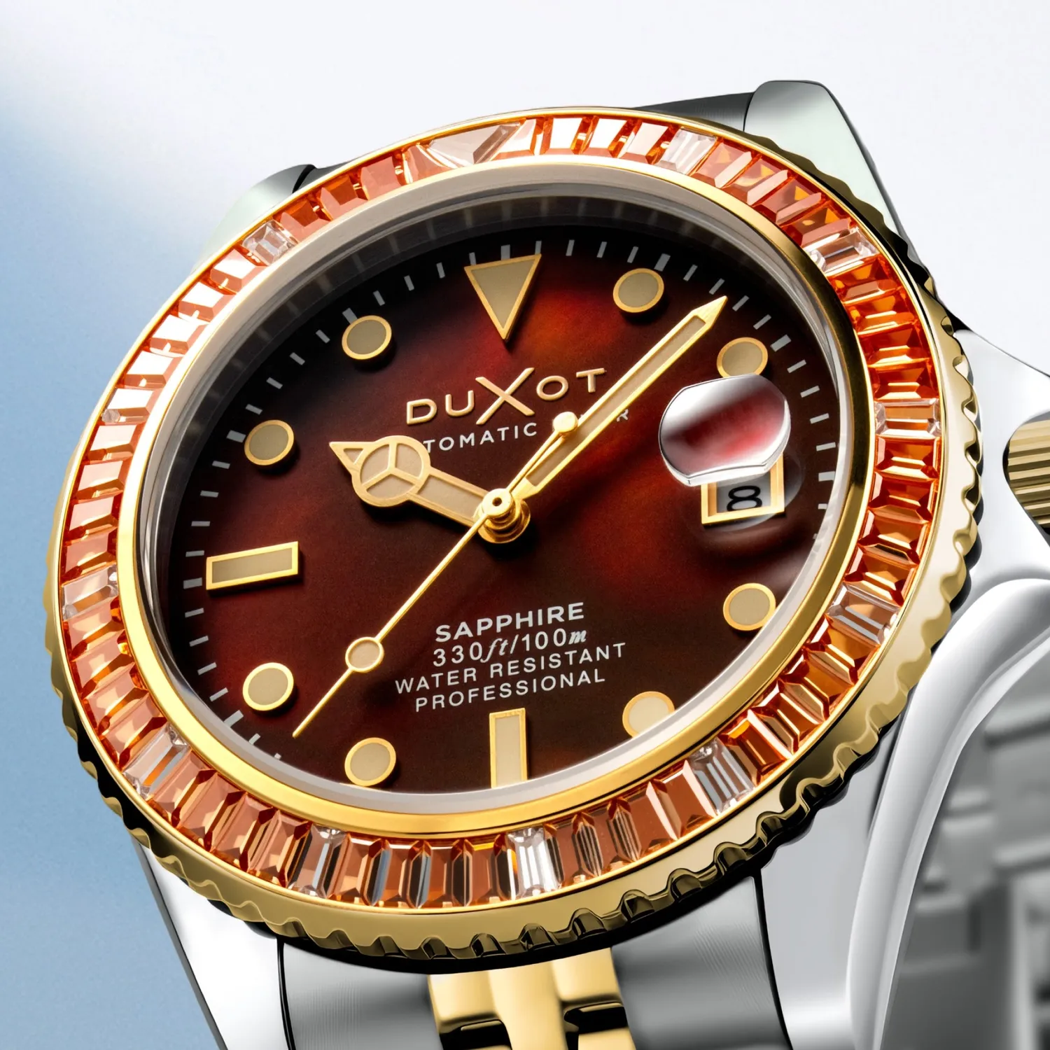 Duxot Atlantica 40 Rainbow Automatic klokke Brown Mop