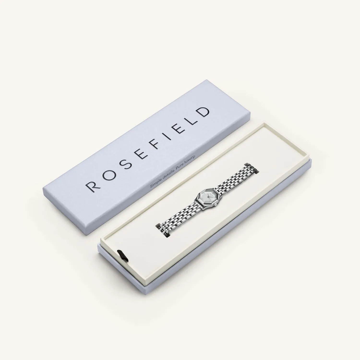 Rosefield Gemme Silver klokke åttekantet sølv 12 mm lenke