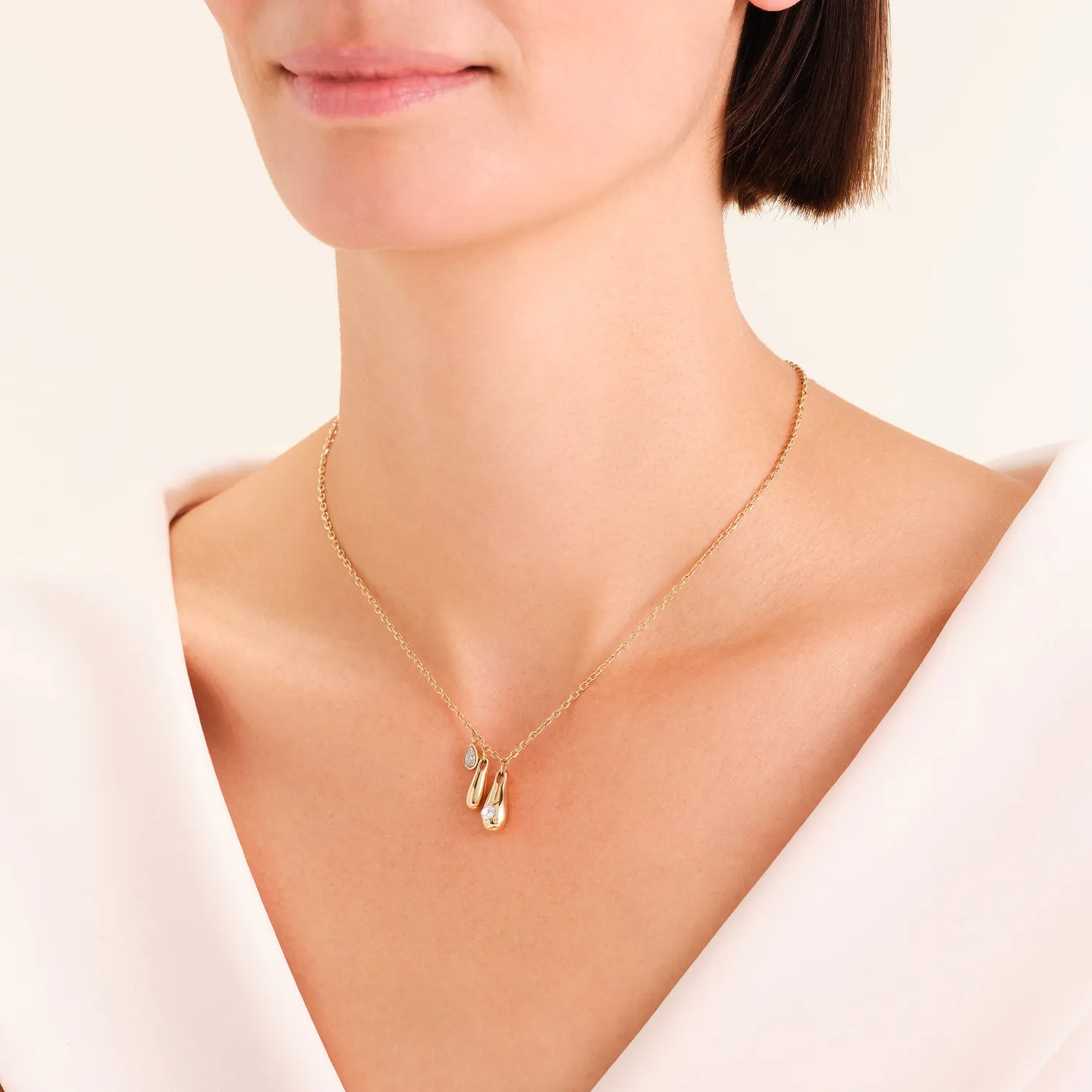 Rosefield Essentials Charms Necklace halskjede gull