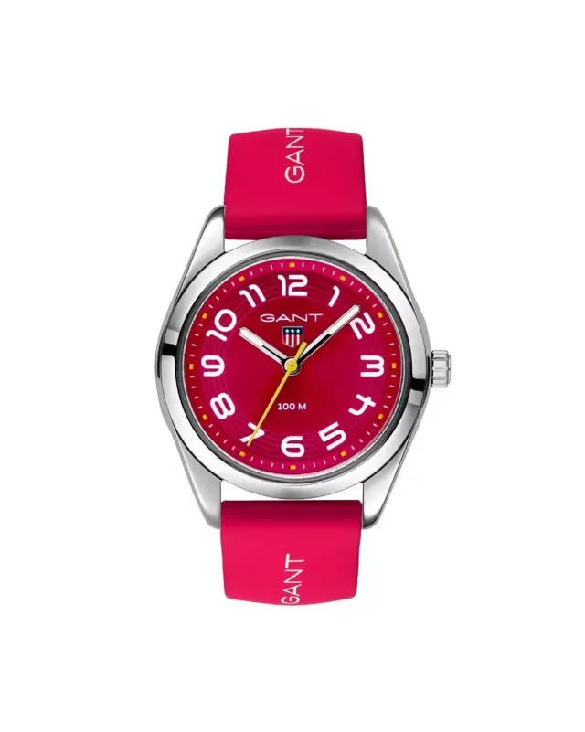 GANT Campus klokke med rød silikonrem 32mm barneklokke