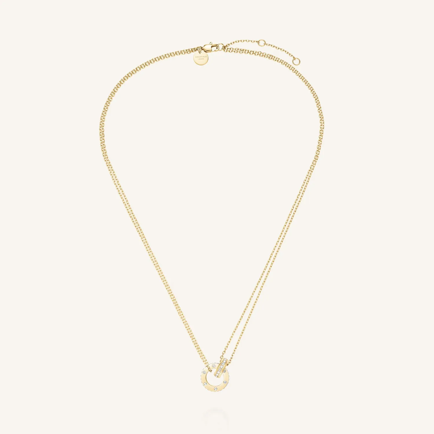 Rosefield Love Connection Necklace halskjede gull 42–46 cm