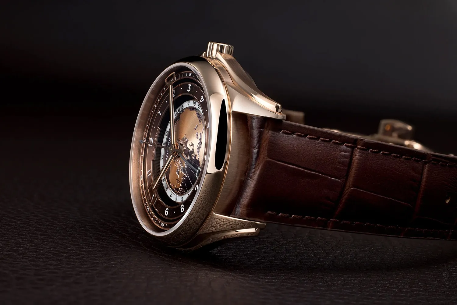 DeSanders Voyage GMT klokke Rosegold