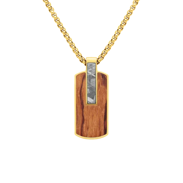 Duxot Atlantica Dog Tag anheng Wood Meteorite meteorittinnlegg