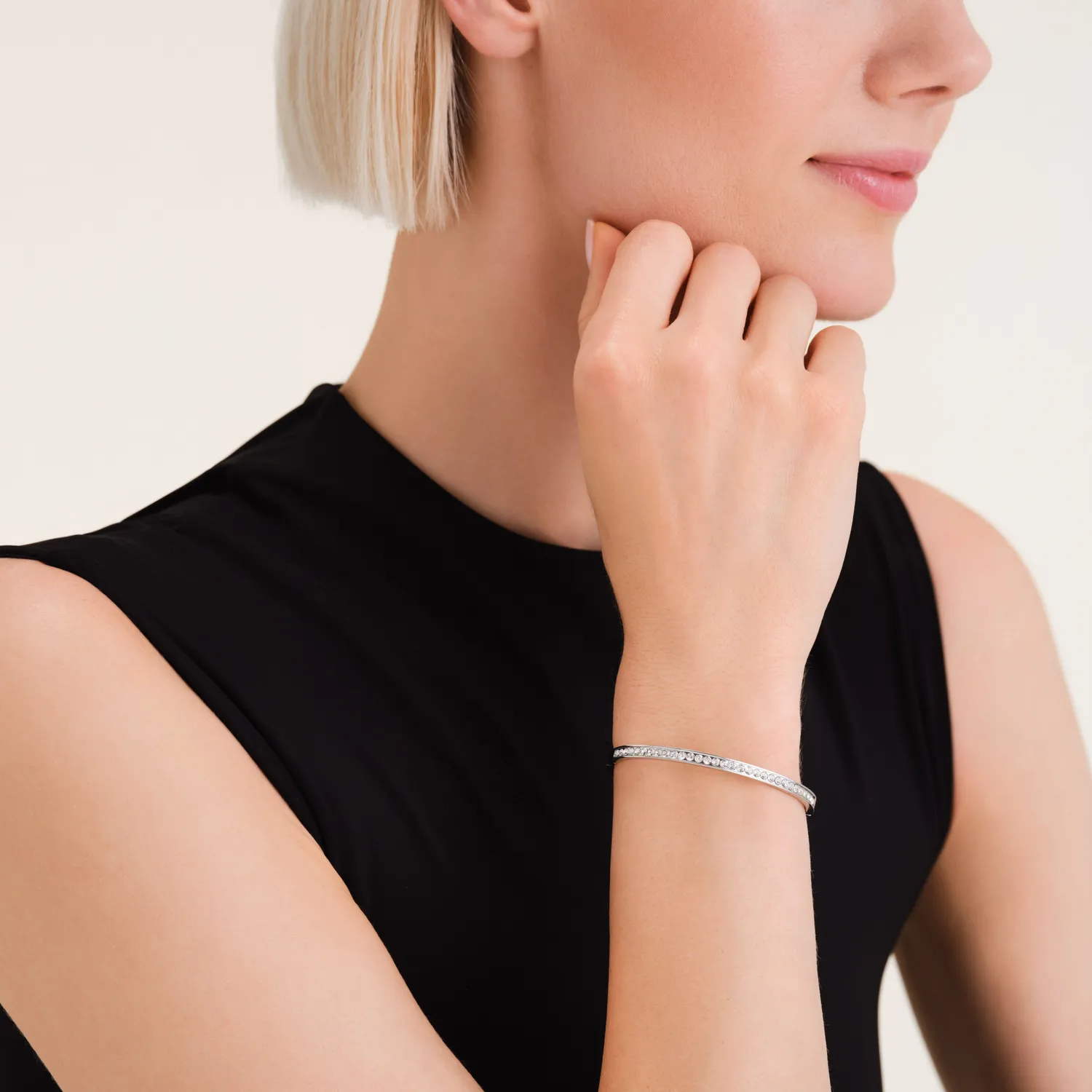 Rosefield Essentials Tennis Bangle armbånd gull og sølv