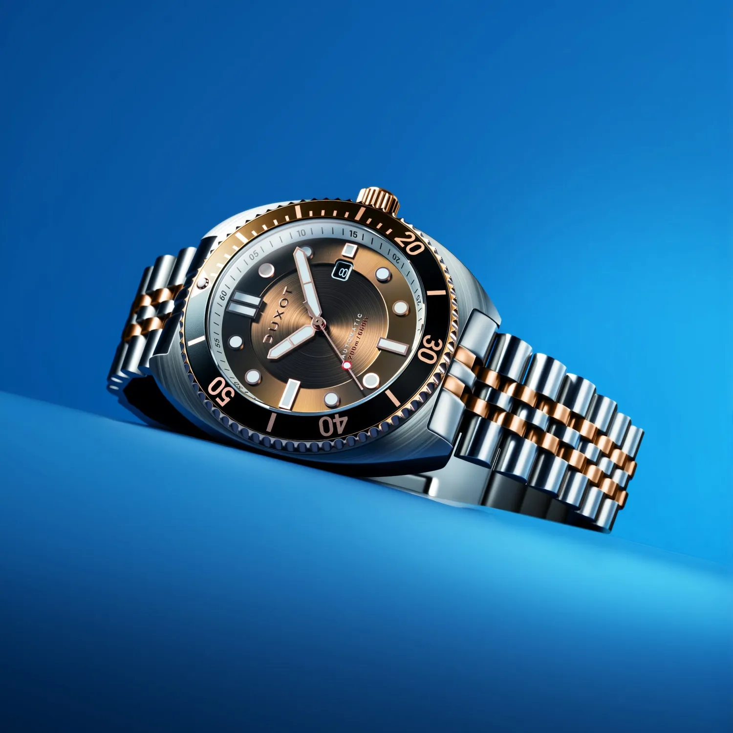 Duxot Tortuga automatisk dykkerklokke Brown 200 m