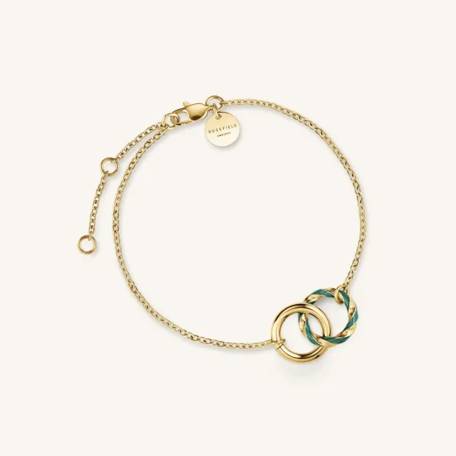Rosefield Emerald Duo Bracelet armbånd grønn emalje 16,5–19,5 cm