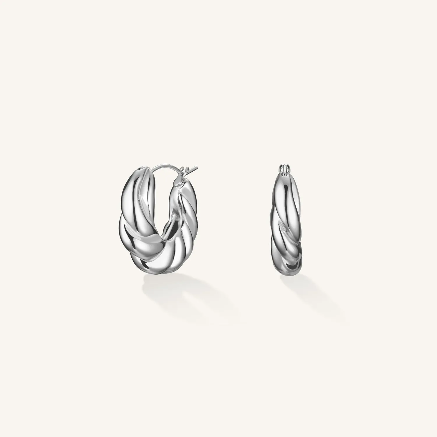Rosefield Twisted Hoops øredobber gull sølv