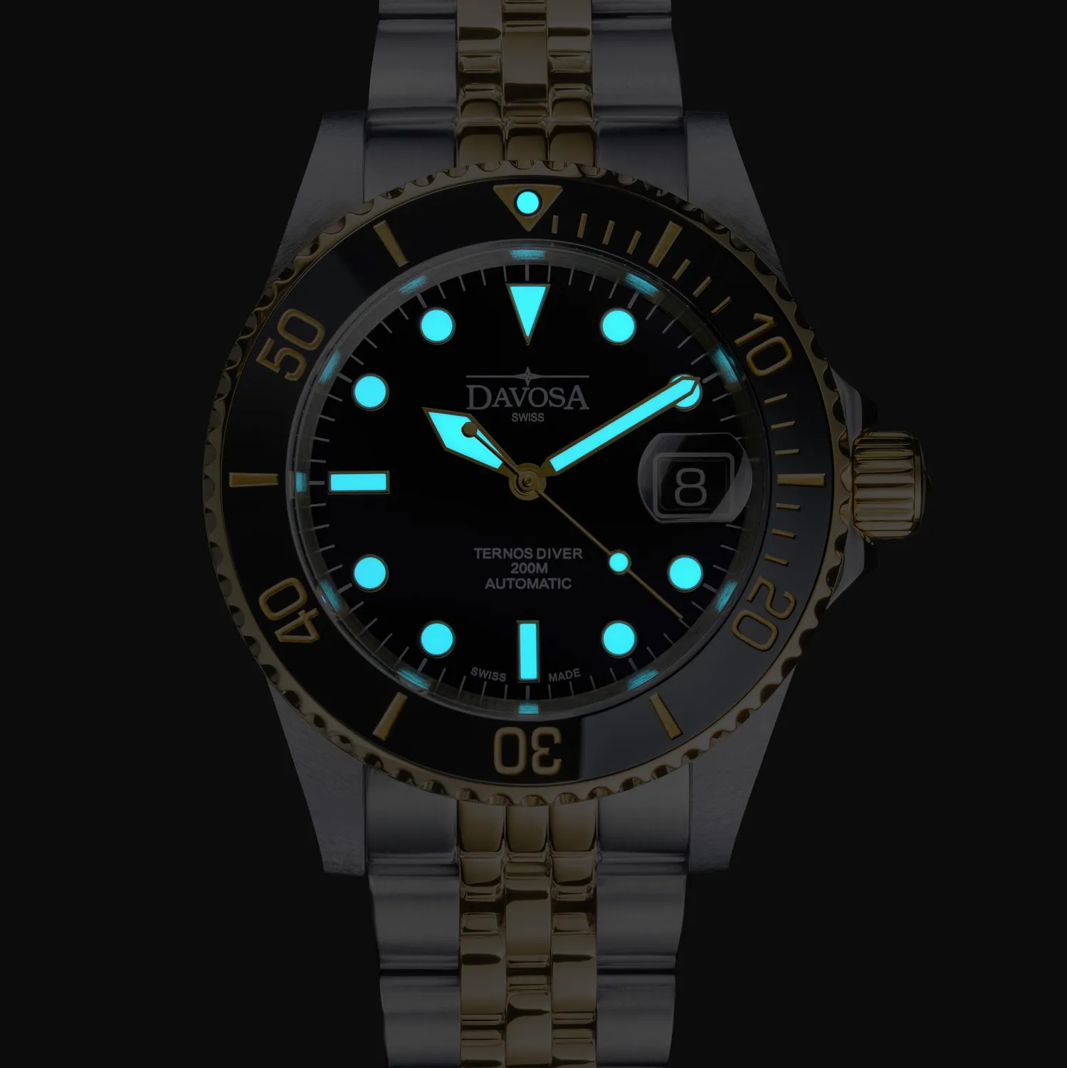 DAVOSA Ternos Diver automatisk dykkerklokke med lupe