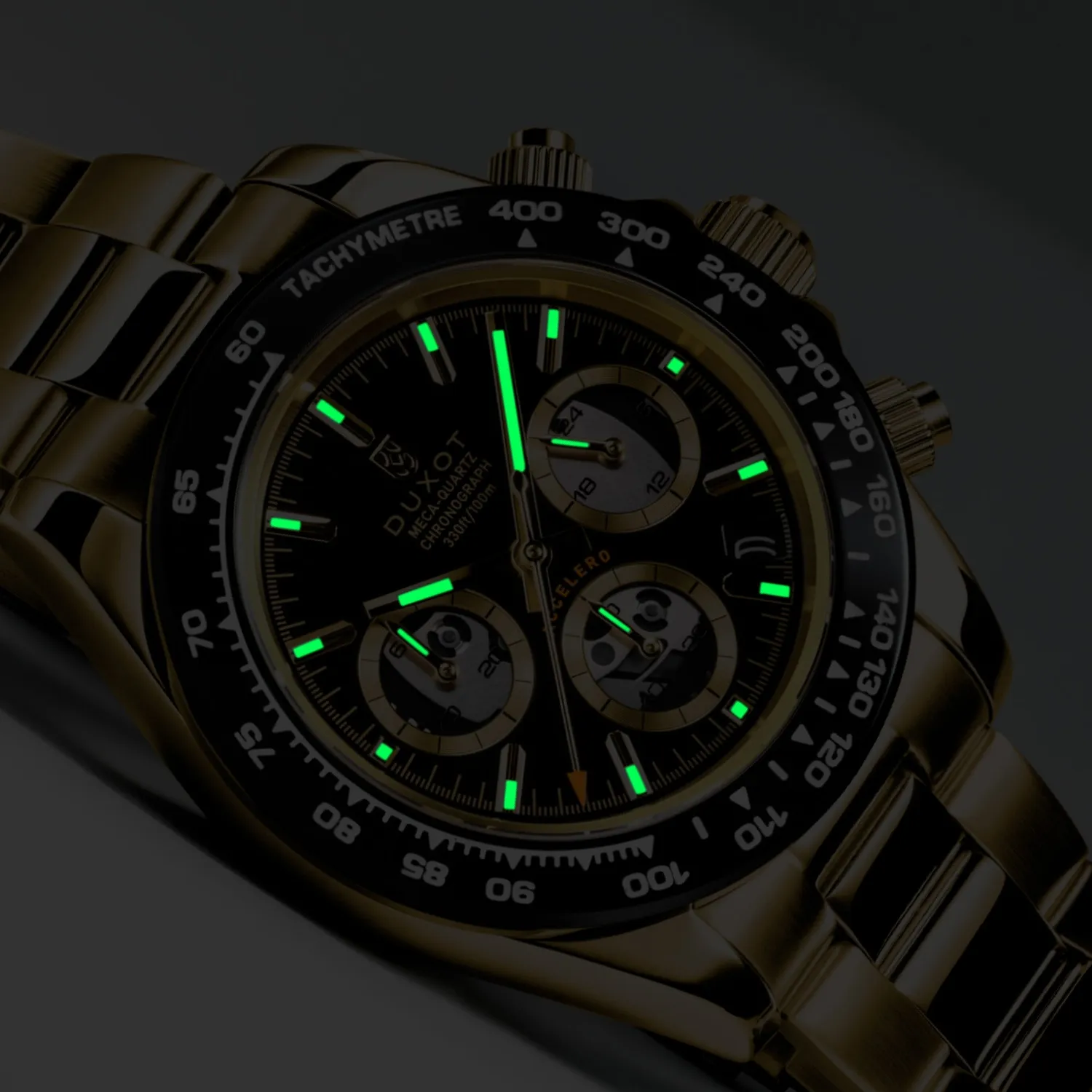 Duxot Accelero Dark Opulence kronografklokke skjelettskive