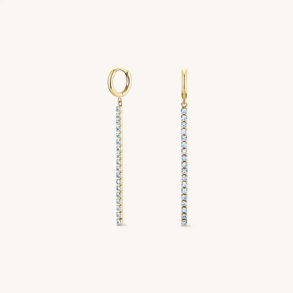 Rosefield Tennis Earrings øredobber gull safir