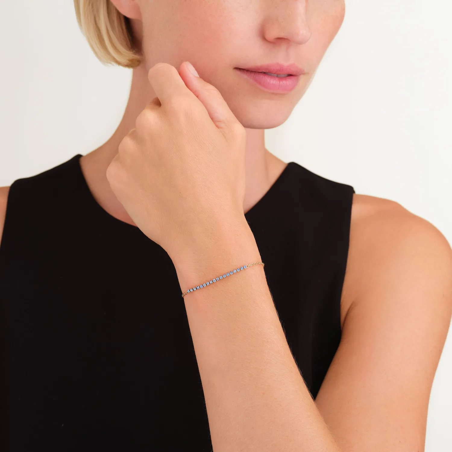 Rosefield Tennis Bracelet armbånd gull justerbart 16,5–19,5 cm