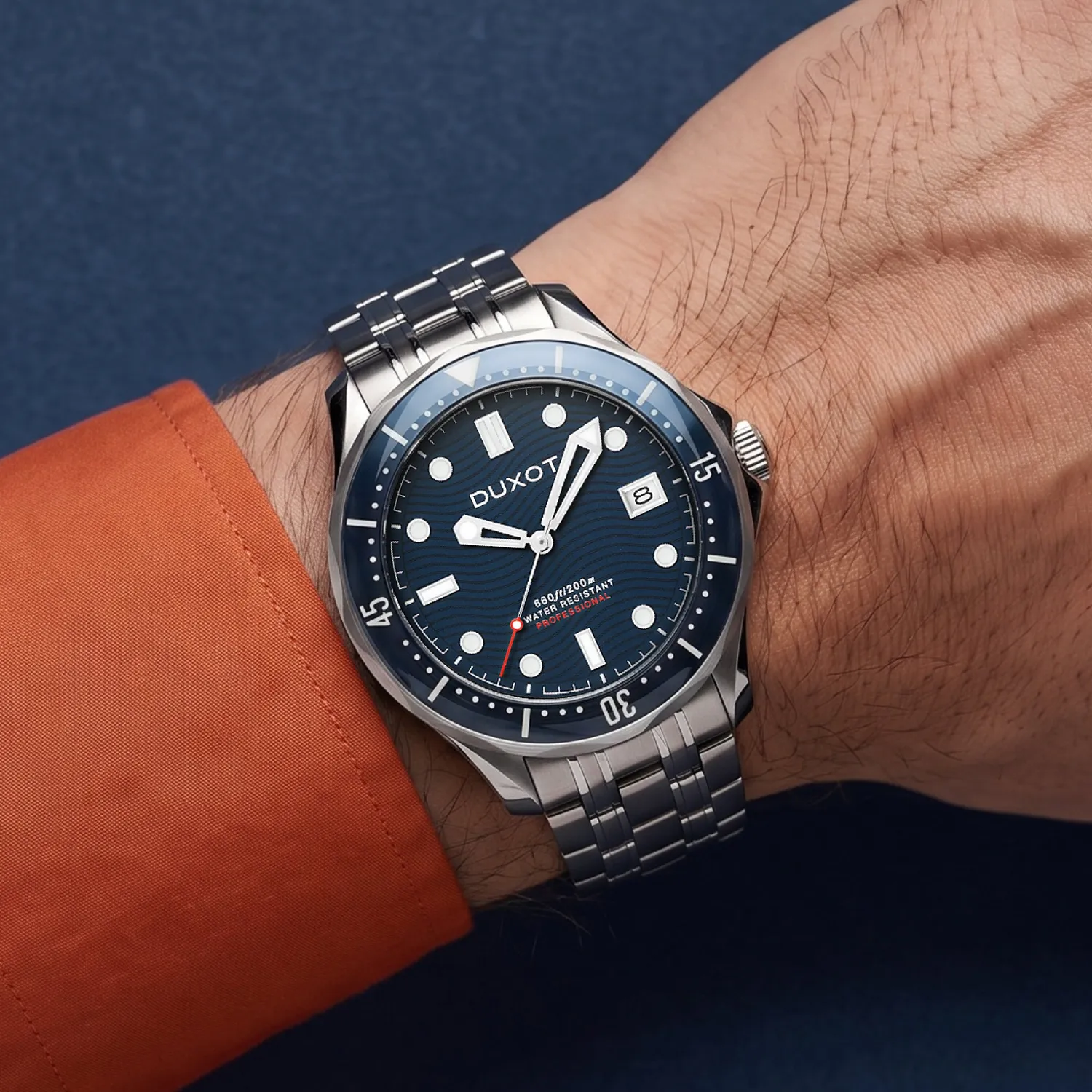 Duxot Henri Diver Automatic Presidential Blue dykkerklokke