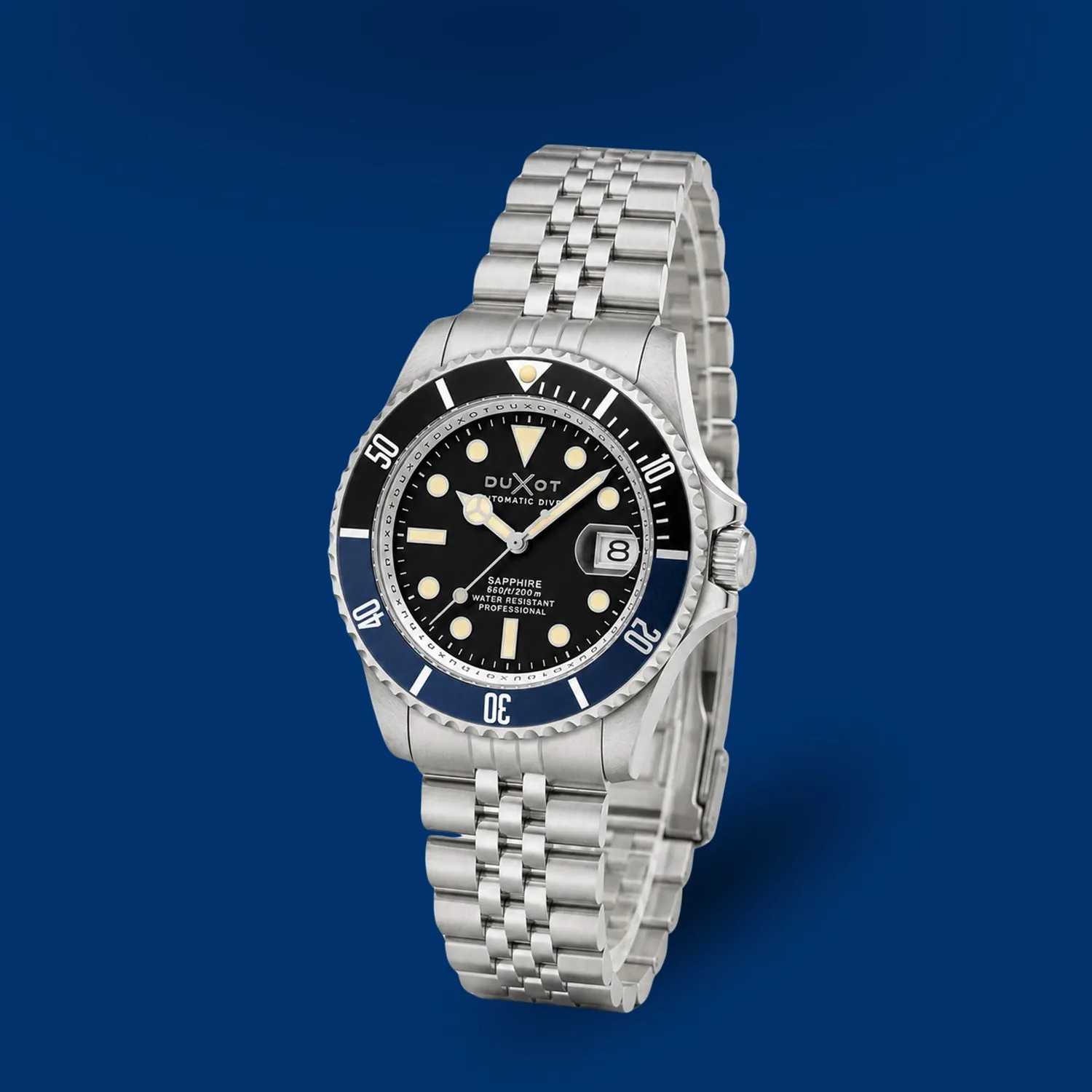 Duxot Atlantica Diver Automatic dykkerklokke Oil Black 20 ATM