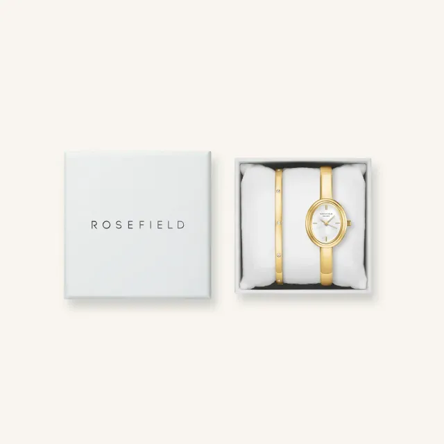 Rosefield Bangle Watch + Crystal Bangle gavesett gull