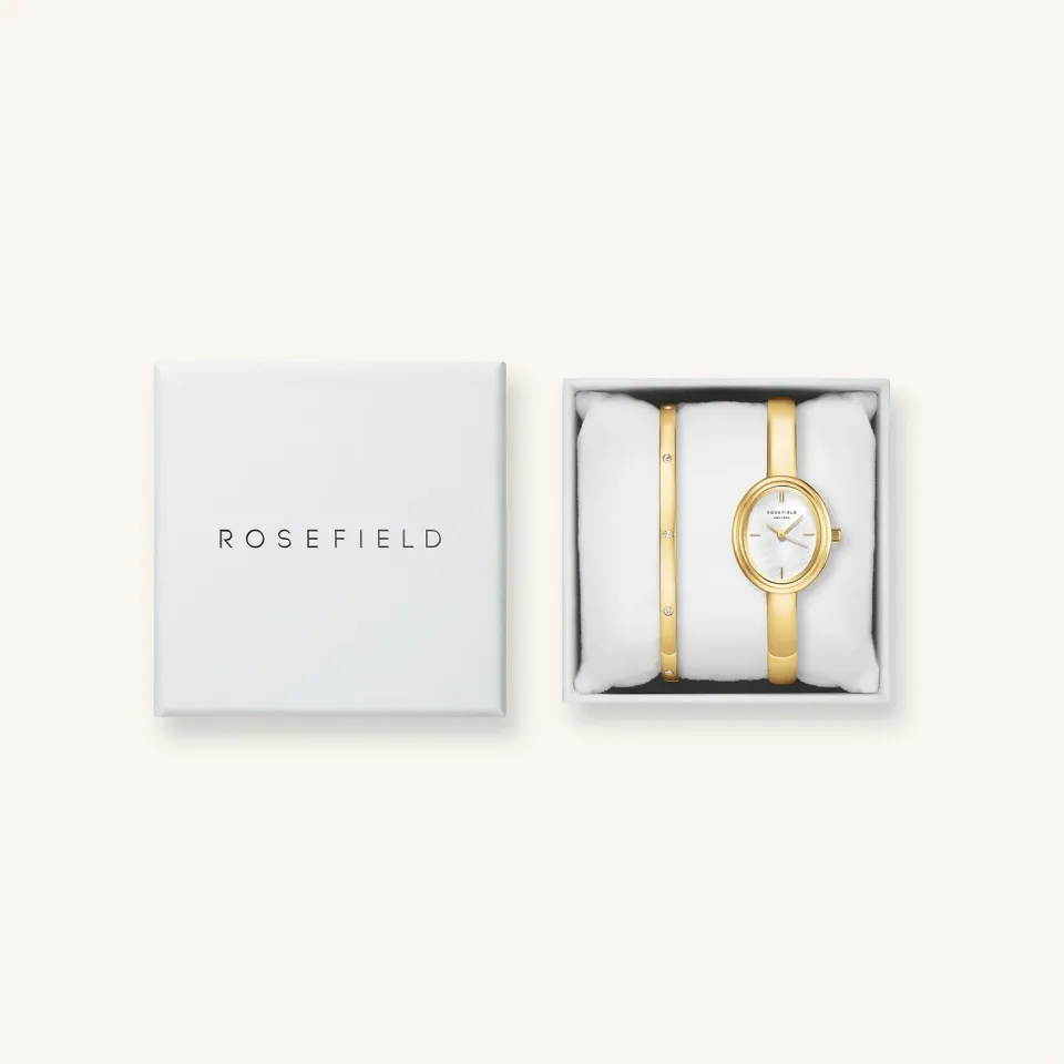 Rosefield Bangle Watch + Crystal Bangle gavesett gull
