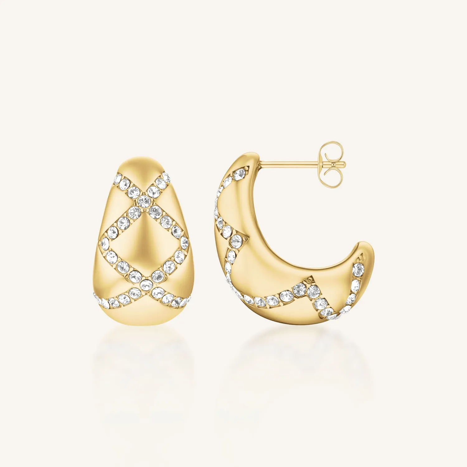 Rosefield Pave Star Earrings øredobber gullbelagt stål